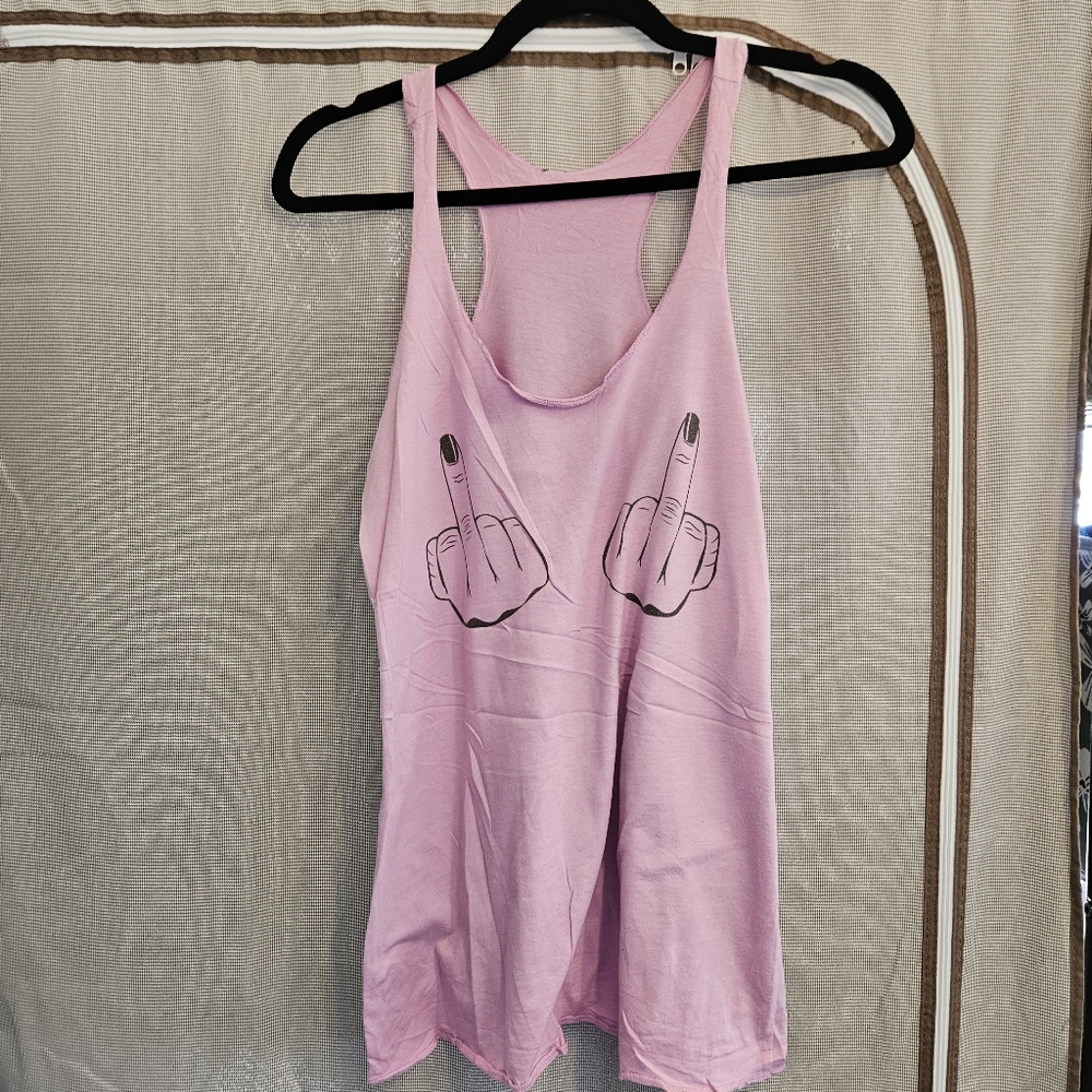 Middle finger Racerback Tank - Picture 2 of 4